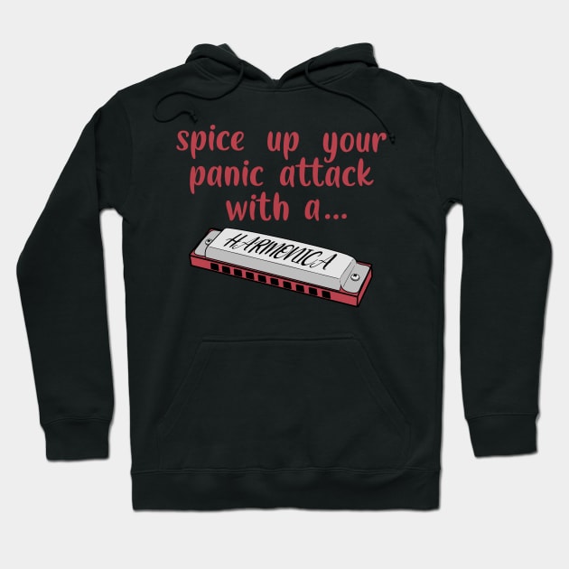 Spice up your panic attack with a harmonica Hoodie by DesignsBySaxton